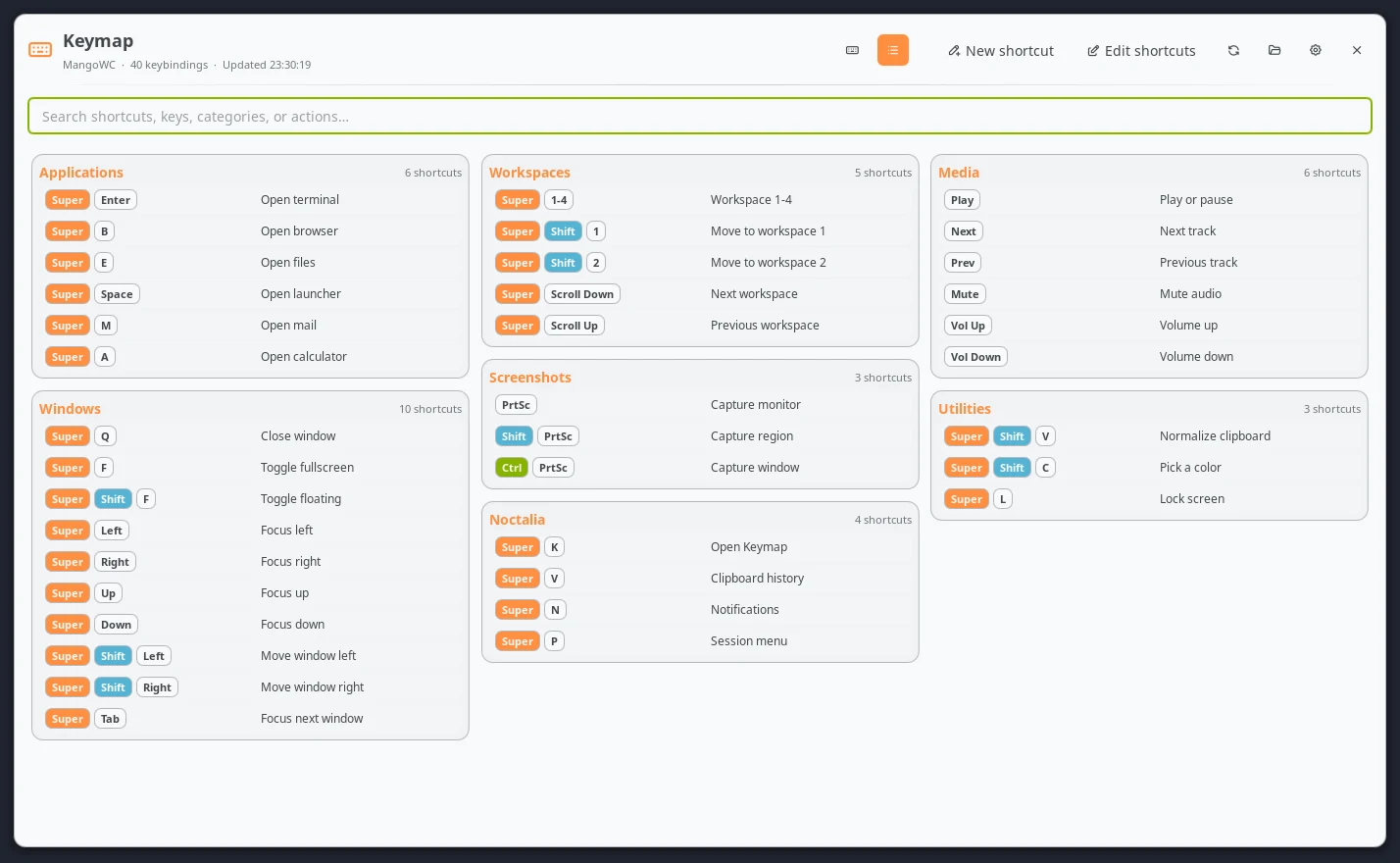 MangoWC example shortcuts